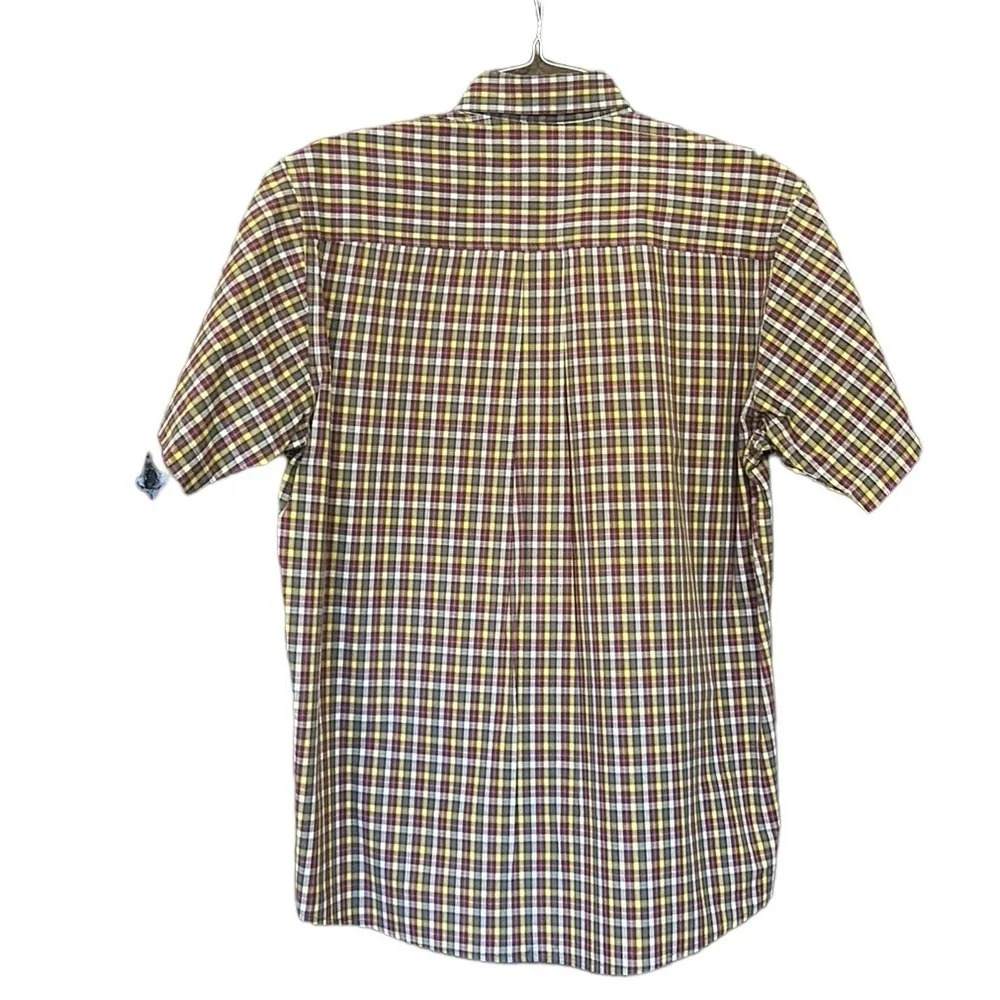 Cinch Western Cotton Plaid Button Down Short Sleeve Shirt Men’s Size Medium - Picture 2 of 7